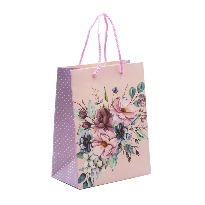 Punga Cadou 18x23x10 Cm, Design Flori Pastel