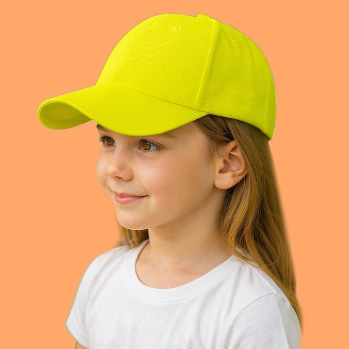 Sapca copii pentru protectie solara vara, Fete si Baieti, 100% Bumbac, Cri-Flo, Ajustabila Prin Scai, Culoare Lime