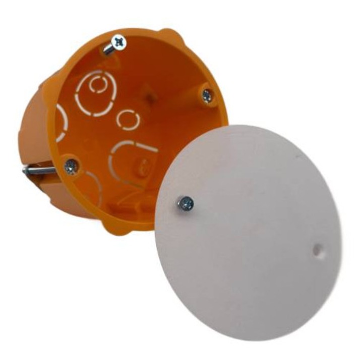 Capac cutie electrica, alb, 60mm, set cu 2 suruburi