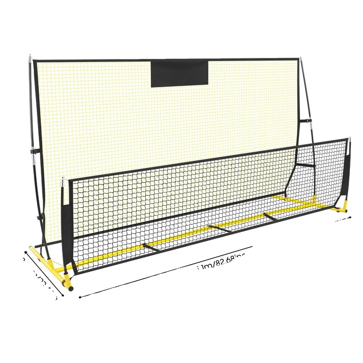 Retea de antrenament fotbal, galben, dimensiuni variate, material durabil