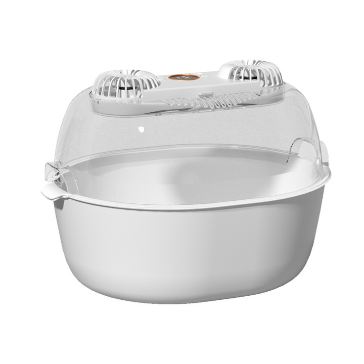 Dispozitiv de dezghetare, ventilatoare duble, reglare cu 2 viteze, lumina UV, dezghetare rapida, curatare legume, dezinfectare tacamuri, incarcare USB, 32, 5x25, 8x14, 2cm, alb