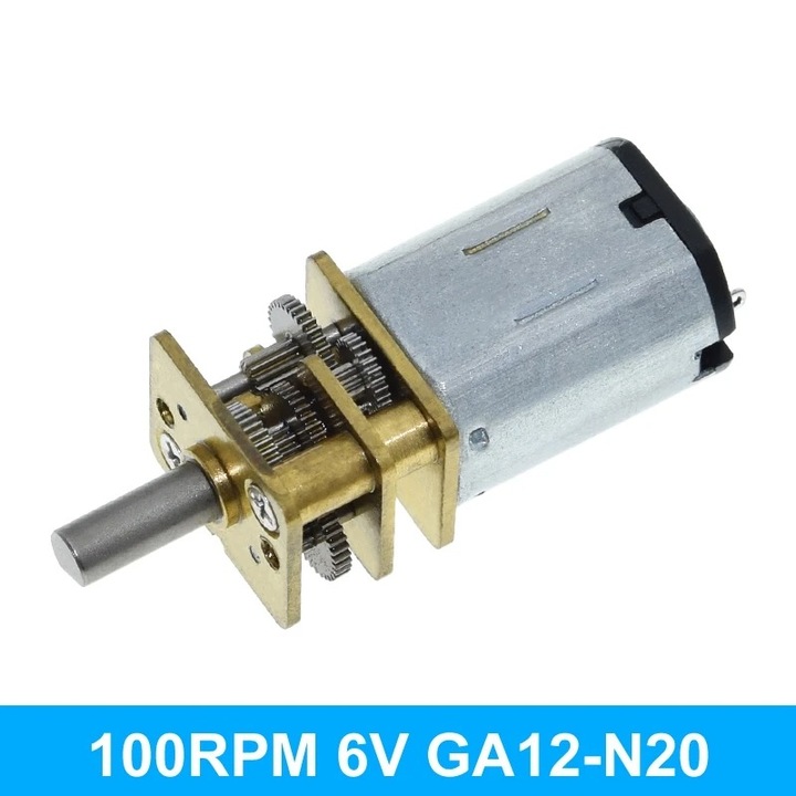 Motor cu reductie, DC 6V, 100RPM, GA12-N20, cu angrenaje metalice