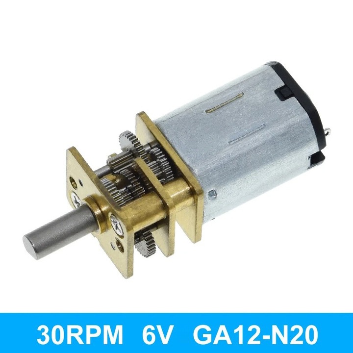 Motor cu reductie, DC 6V, 30RPM, GA12-N20, cu angrenaje metalice