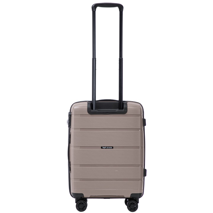 WINGS Bőrönd kabin méretű merev polipropilén dupla rekesszel és elegáns dizájnnal Bézs