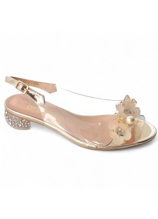 Sandale Dama Cu Toc Elegante Transparenta Din Silicon Barski, Bej