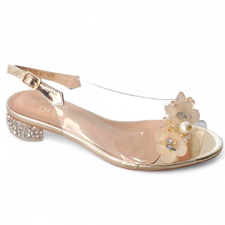 Sandale Dama Cu Toc Elegante Transparenta Din Silicon Barski, Bej