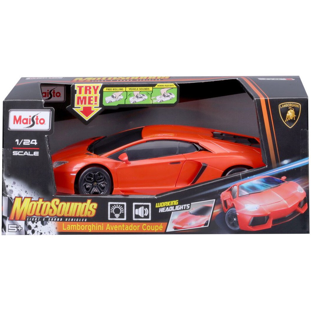 Masinuta Maisto MotoSounds - Lamborghini Aventador, cu lumini si sunete, 1:24