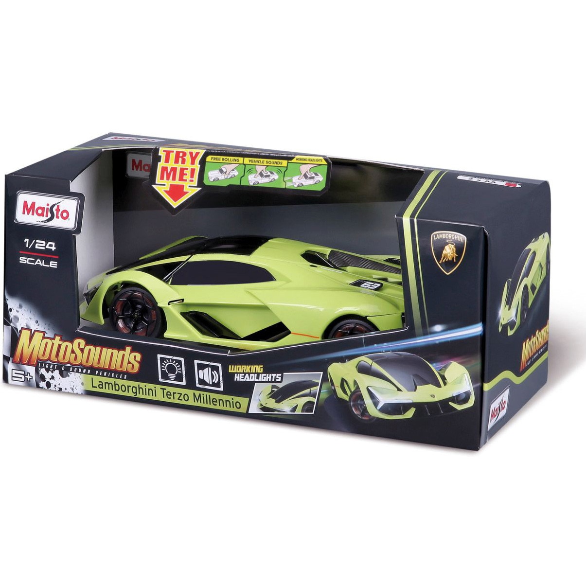 Masinuta Maisto MotoSounds - Lamborghini Terzo Millennio, cu lumini si sunete, 1:24