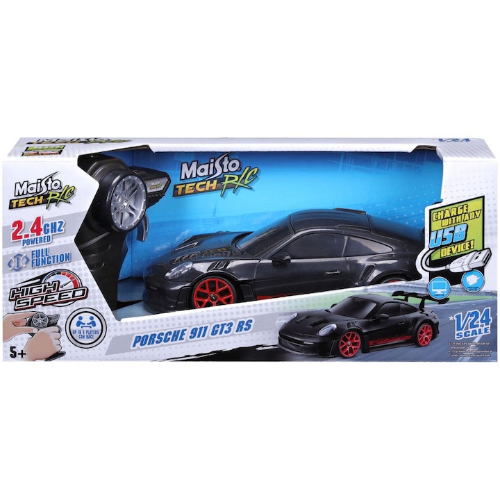 Количка Maisto Tech R/C Premium - Porsche 911 GT3 RS, 1:24
