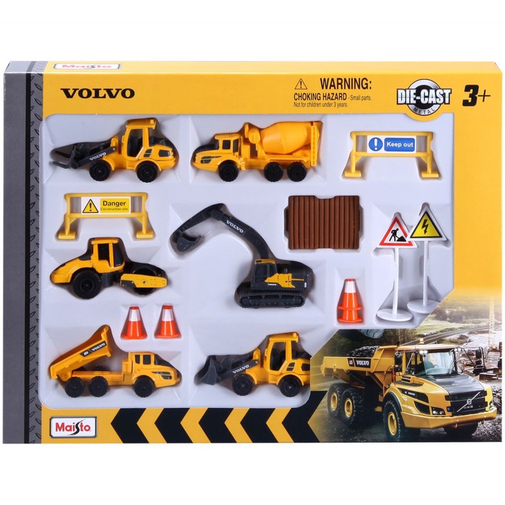 Комплект за игра Maisto - Строителни машини Volvo