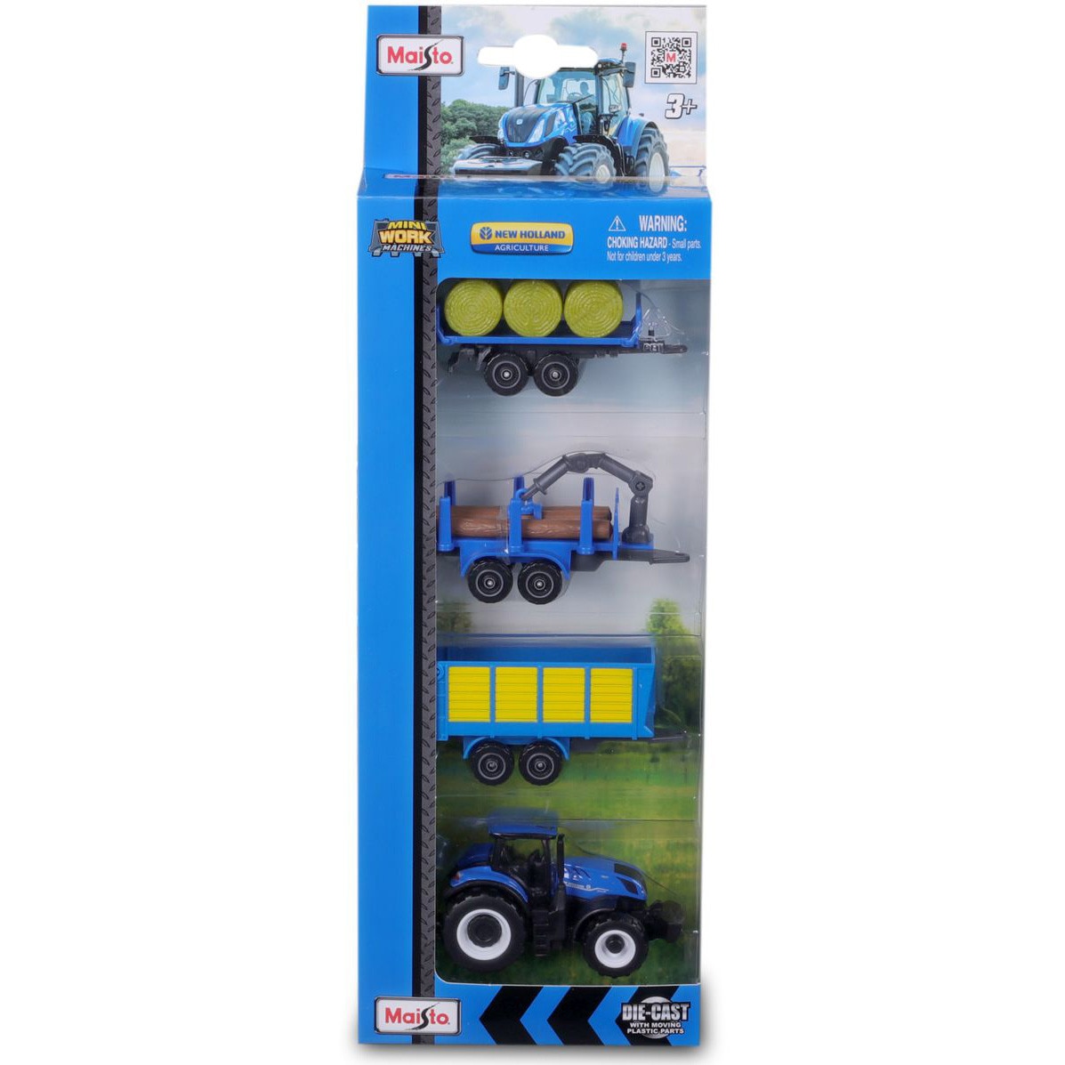 Set 4 utilaje agricole Maisto - Mini Work Machines, New Holland