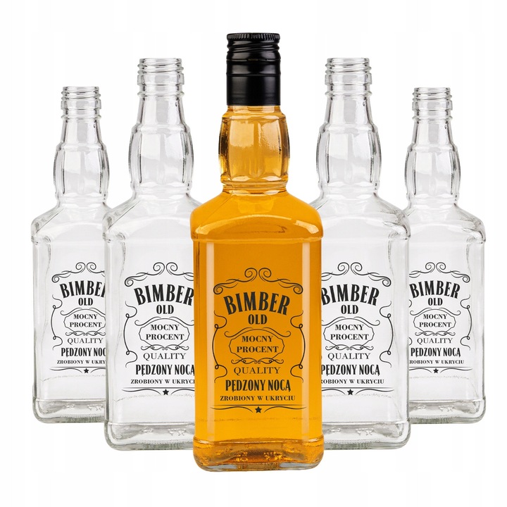 Bimber nyomtatott palackkészlet, szuper palackok, üveg, különféle italokhoz, dekorációk, 500 ml, kiváló üvegminőség, tetővel zárható, 22, 4 x 6,5 cm, többszínű