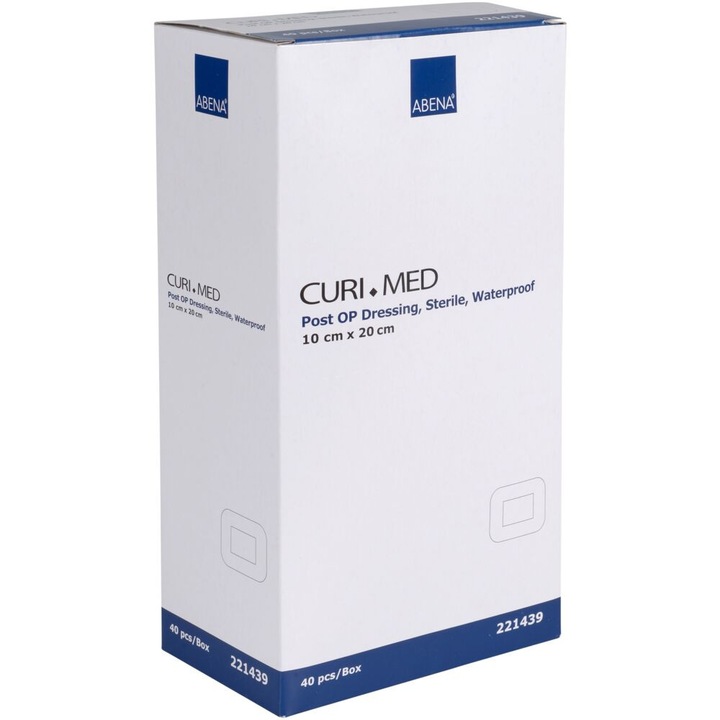 Plasturi sterili,Abena, impermeabili, antibacterieni, 10x20 cm, 40 buc.