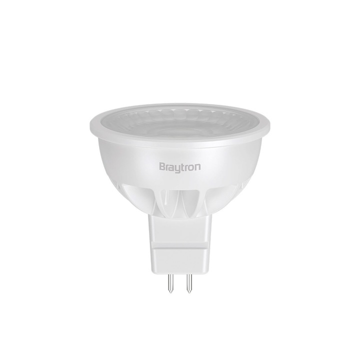 Bec LED Braytron, 4.5W, 3000K, MR16, 38°, 350lm, alb