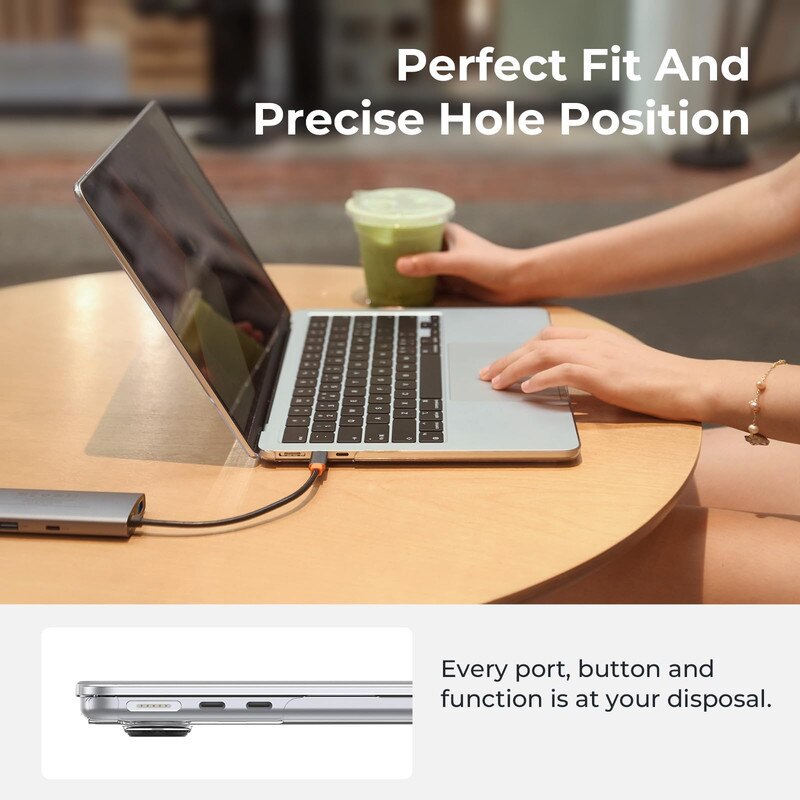 Husa de protectie pentru MacBook Air, potrivita pentru MacBook Air 13,6 inch, versiuni M4, M3, M2, A3240, A3113, A2681, 2025, 2024, 2023, 2022, ZYciyci®, mata, transparenta