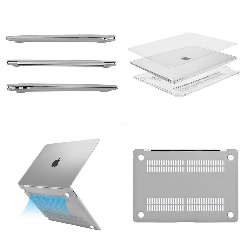 Husa de protectie pentru MacBook Air, potrivita pentru MacBook Air 13,6 inch, versiuni M4, M3, M2, A3240, A3113, A2681, 2025, 2024, 2023, 2022, ZYciyci®, mata, transparenta