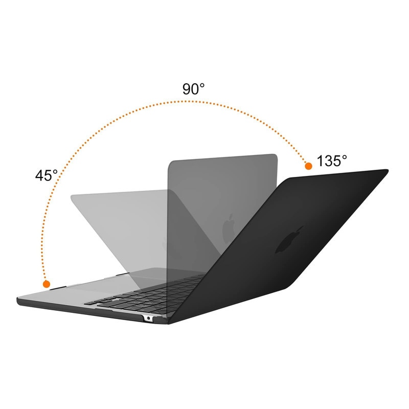 Husa de protectie pentru MacBook Air, potrivita pentru MacBook Air 13,6 inch, versiuni M4, M3, M2, A3240, A3113, A2681, 2025, 2024, 2023, 2022, ZYciyci®, mata, neagra