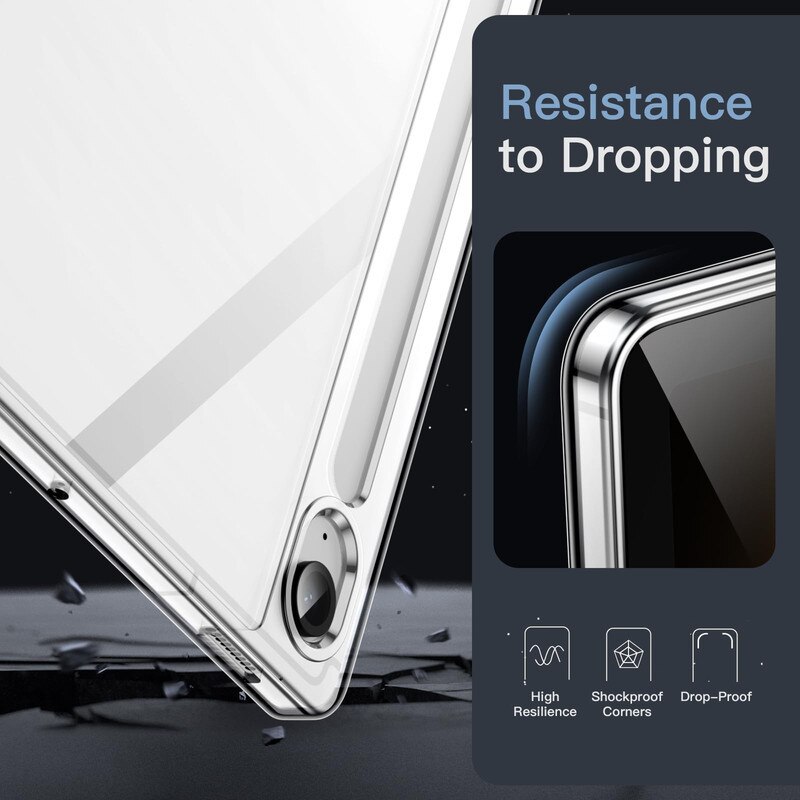 Husa tableta transparenta pentru Samsung Galaxy Tab S10 FE/S9 FE, 10.9-inch, TPU, ZYciyci®, protectie hibrida, transparenta