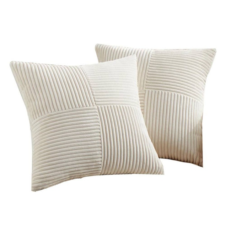 YSBER® párnahuzat szett, 2 db, 40x40 cm, textil, láthatatlan cipzárral, bézs