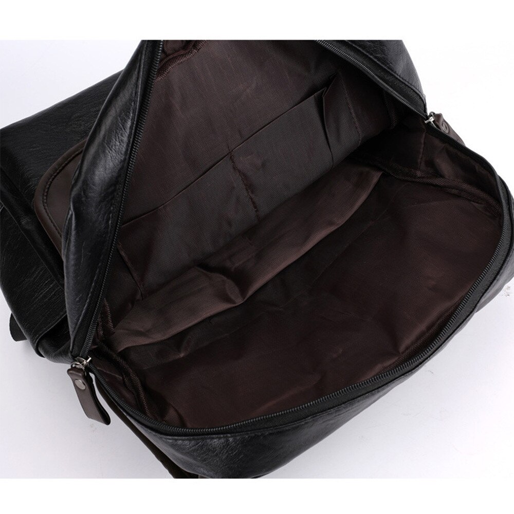 Rucsac multifunctional pentru laptop, piele PU, fermoare duble, reglabile, hidrofug, bretele respirabile, 28*11*40cm, TOIITKQ, negru