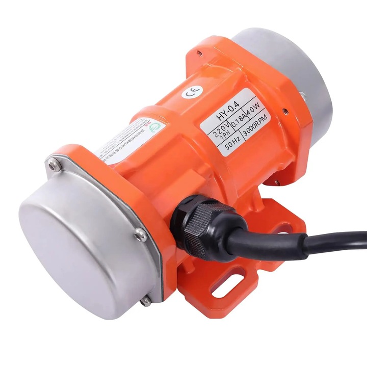 Rezgőmotor, egyfázisú AC betonvibrátorhoz, 40 W, 208–240 V, 3000 RPM, IE1, alumíniumötvözet