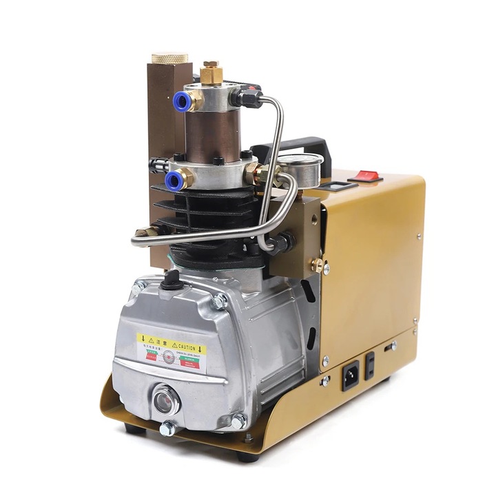 Compresor de aer electric, 1, 8 kW, 30 MPa, racire cu apa, maro deschis, 34x19x36cm