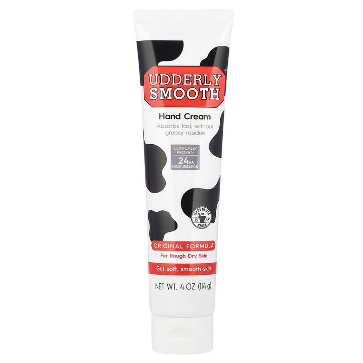 Crema de maini Udderly Smooth, formula originala, 114 g, pentru piele uscata si aspra