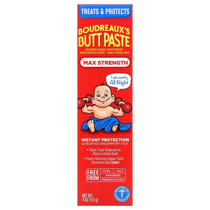 Crema pentru iritatii, Boudreaux's Butt Paste, 40% oxid de zinc, 113 g