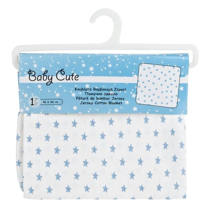 Pamut takaró bölcsőbe csillagokkal 90x80cm