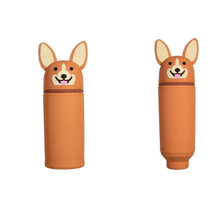Penar ORBER din silicon extensibil cu Corgi maro, impermeabil, usor de curatat