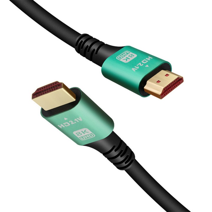 Кабел HDMI 2.1 Ultra HD, 1080P 8K, за компютри/HD телевизори/проектори, 5м, TOIITKQ, зелен