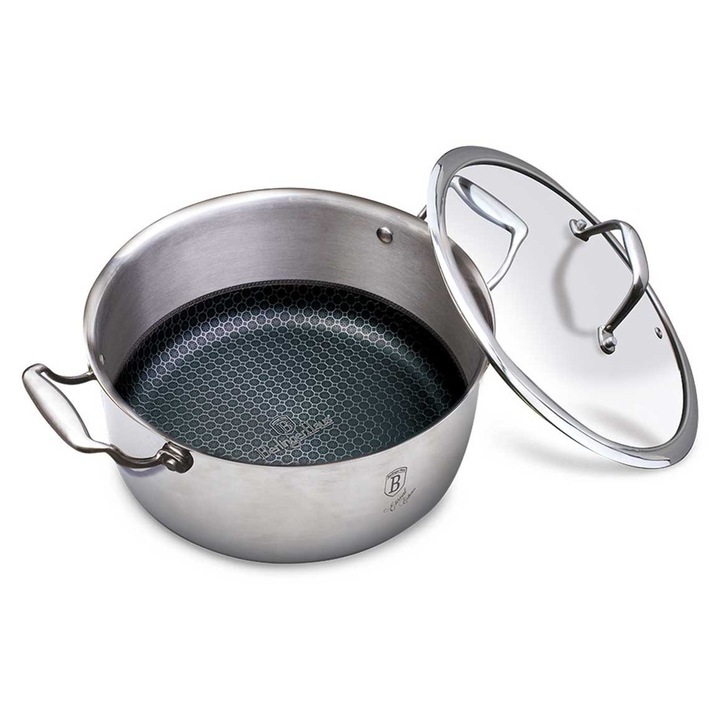 Тенджера от неръждаема стомана, Berlinger Haus, колекция Eternal, 2.7L, 20см, незалепващо покритие, 3 слоя