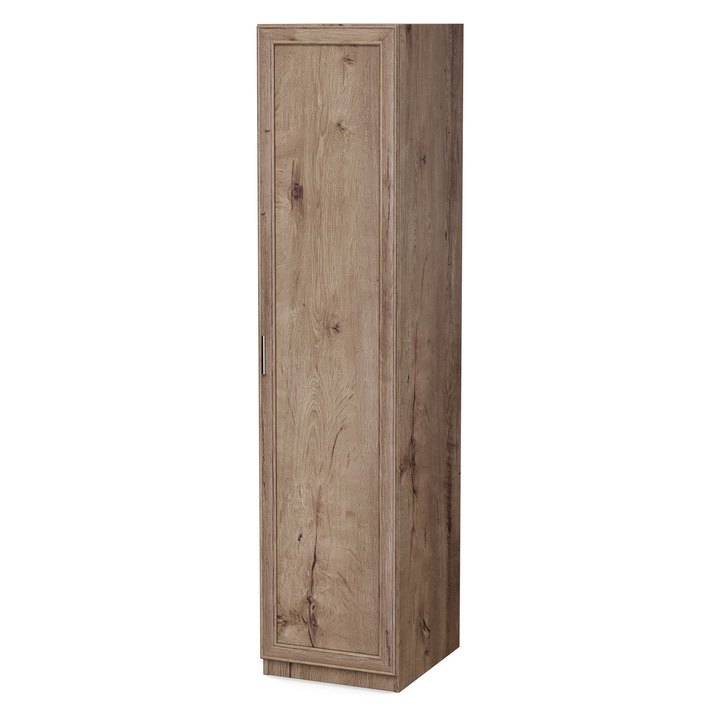 Dulap Tip Soldat, Meblast, 50x220x55 cm, PAL 18 mm, Balamale GTV, Cu Bara si Rafturi, Stejar Lefkas