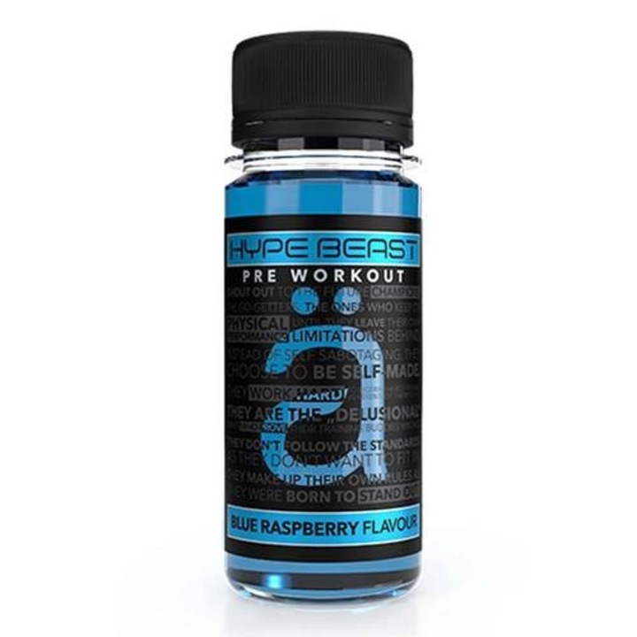 Supliment alimentar Nanosupps, Hype Beast Shot - Amplificator de azot Zmeura albastra 60ml