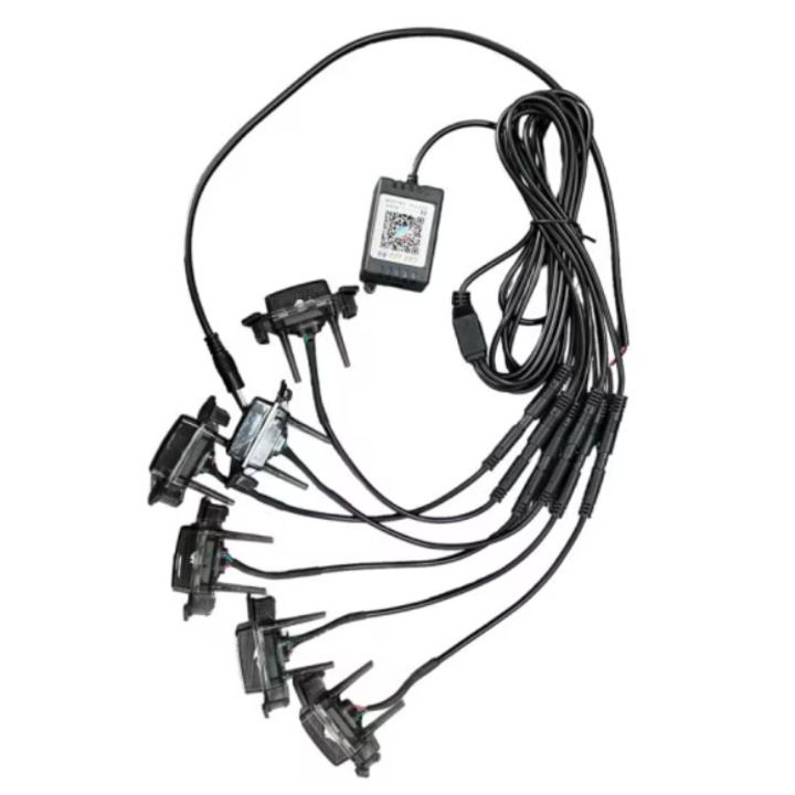 Kit lumini auto cu LED RGB 12V 6 capete grila masca control prin aplicatie telefon diverse jocuri de lumini sau lumina continua