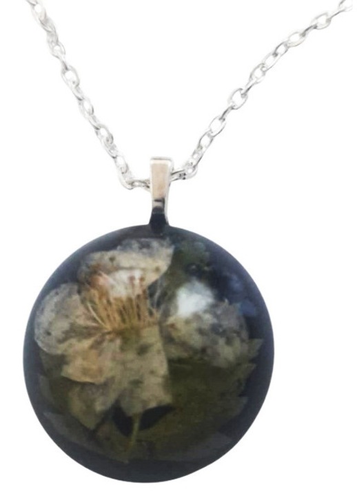 Colier cu pandantiv unicat realizat manual, in forma de semisfera, diametru 2.5 cm