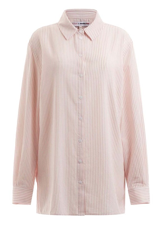 GUESS, Pamuttartalmú mintás ing, Rózsaszín