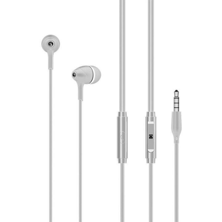 Căști Kodak 165+, cu fir, In-Ear, gri