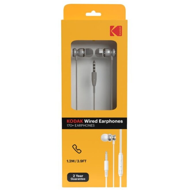 Căști cu fir Kodak, In-ear, Gri, pentru adulți