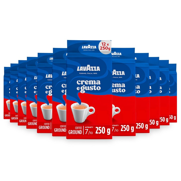 Cafea Măcinată Lavazza Crema E Gusto, 12 pachete x 250g