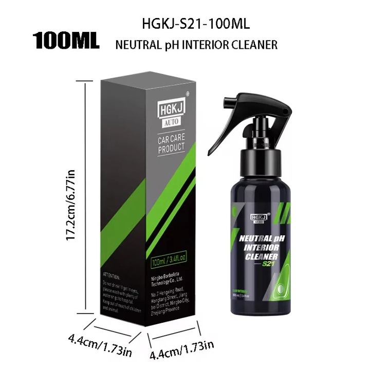 Autó belső tisztító spray, HGKJ S21, vízmentes, univerzális
