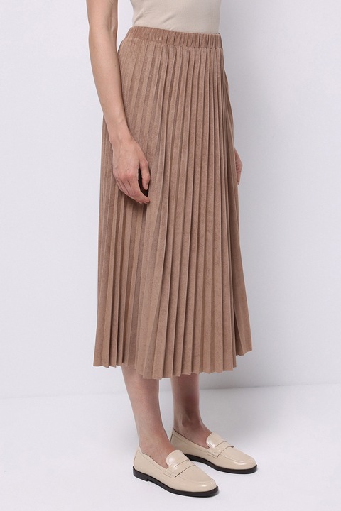 COLIN'S, Fusta midi cu pliuri, Maro deschis
