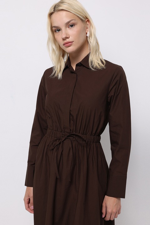 COLIN'S, Rochie midi cu croiala A si maneci lungi Colo, Maro inchis, XS