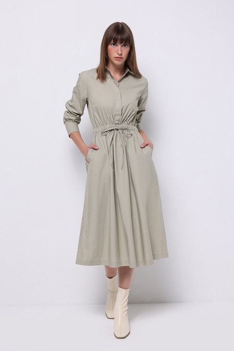 COLIN'S, Rochie midi cu croiala A si maneci lungi Colo, Grej, S