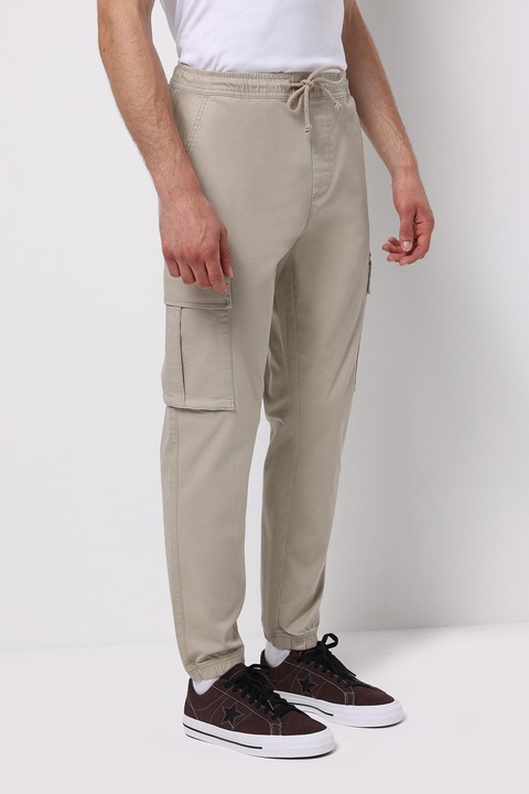 COLIN'S, Pantaloni cargo cu snur in talie, Bej