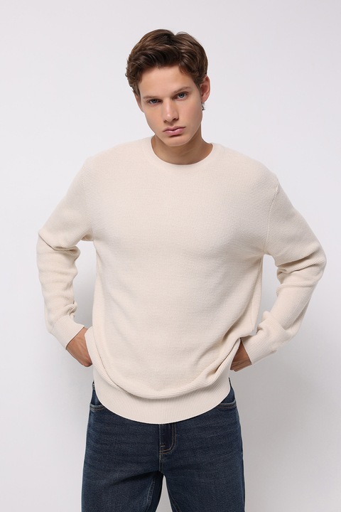 COLIN'S, Bluza de trening regular fit de bumbac cu aspect texturat, Bej