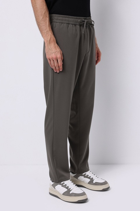 COLIN'S, Pantaloni jogger cu snur in talie, Gri inchis