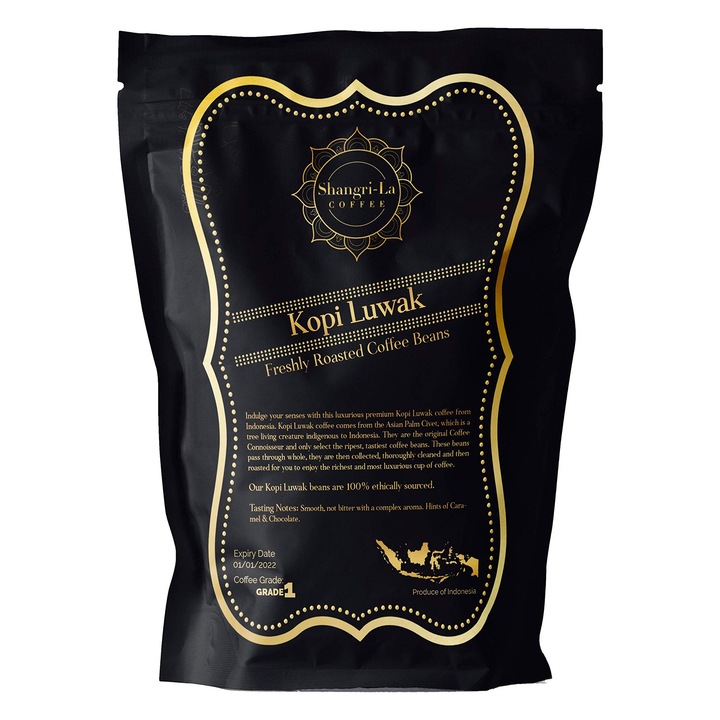 Boabe de cafea Shangri-La Coffee Wild Kopi Luwak 250g