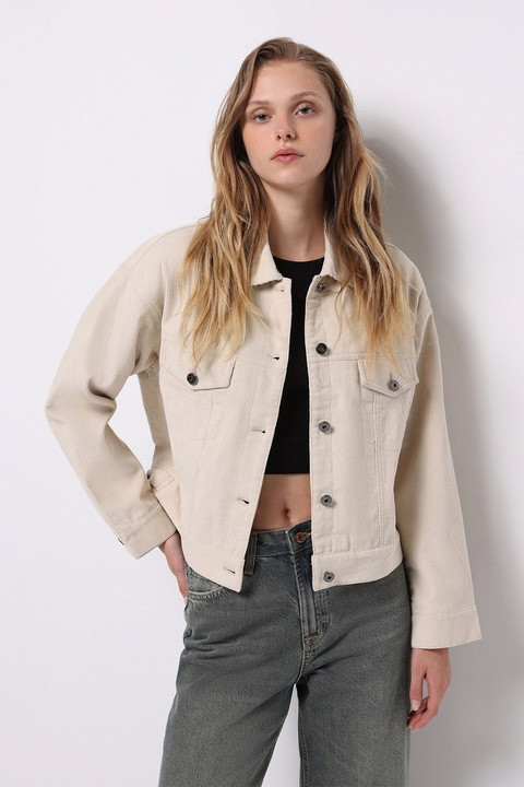COLIN'S, Jacheta din reiat cu nasturi, Crem
