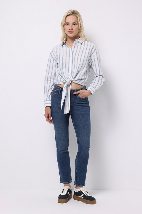 COLIN'S, Blugi crop cu talie inalta, Bleumarin